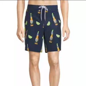 Corona Lime and Bottle Print Swim Shorts